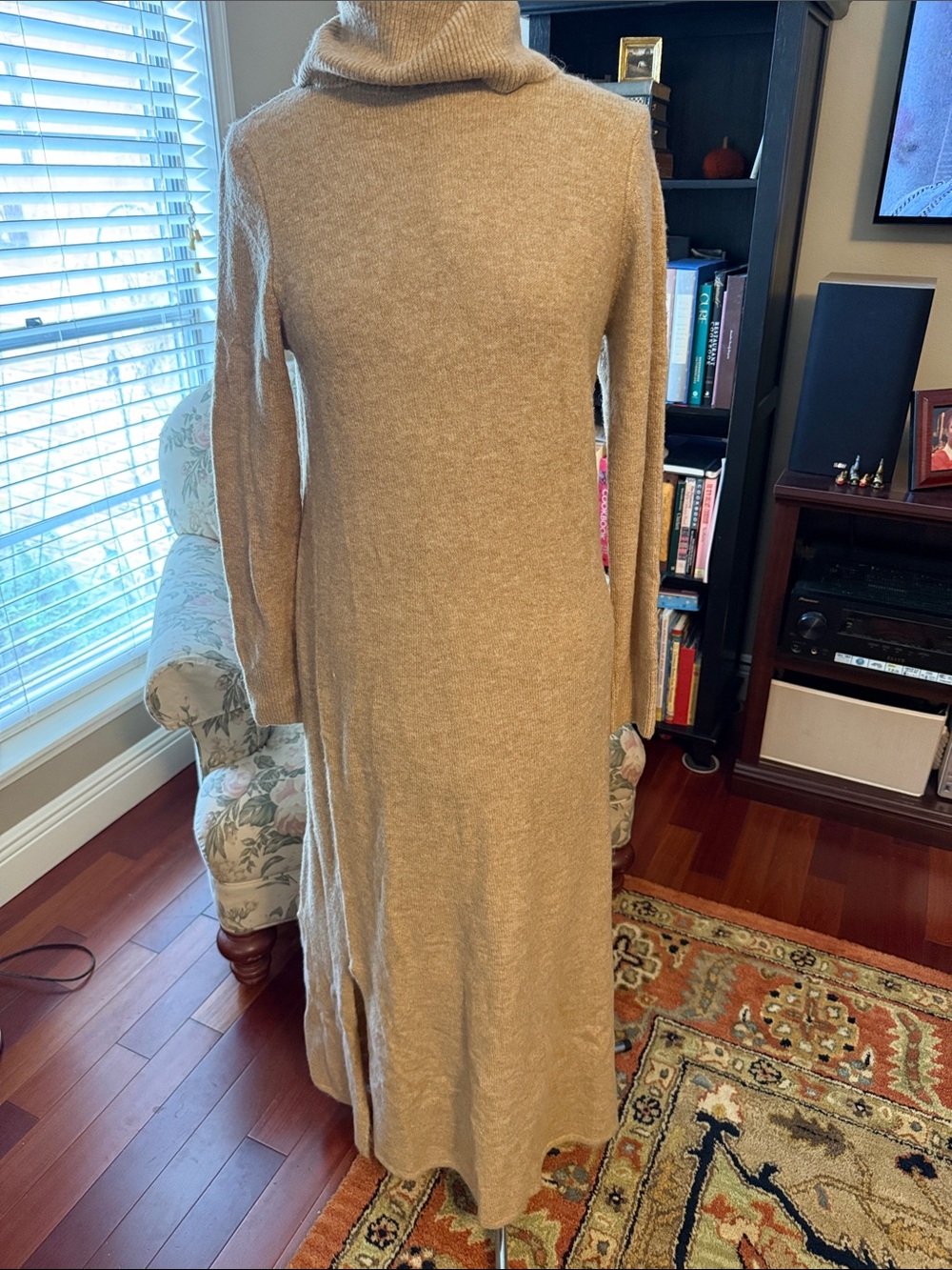 Vince Camuto Camel Turtleneck Sweater Maxi Dress Size M